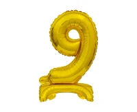 B&C foil balloon Standing digit 9, gold, 38 cm