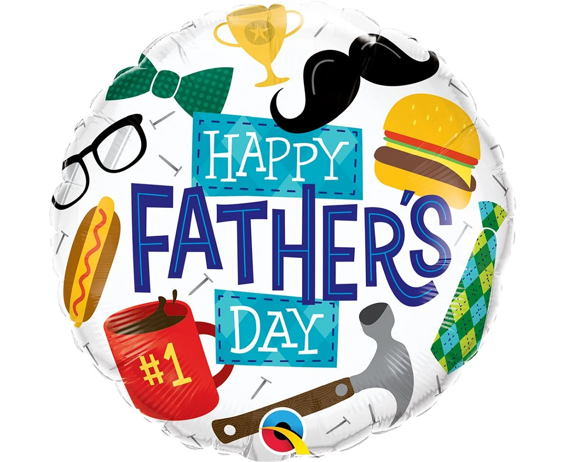 Foil balloon 18" QL RND Happy Father''s day EOL