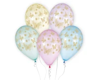 Balloons Gemar 13", premium helium golden butterflies, 5pcs