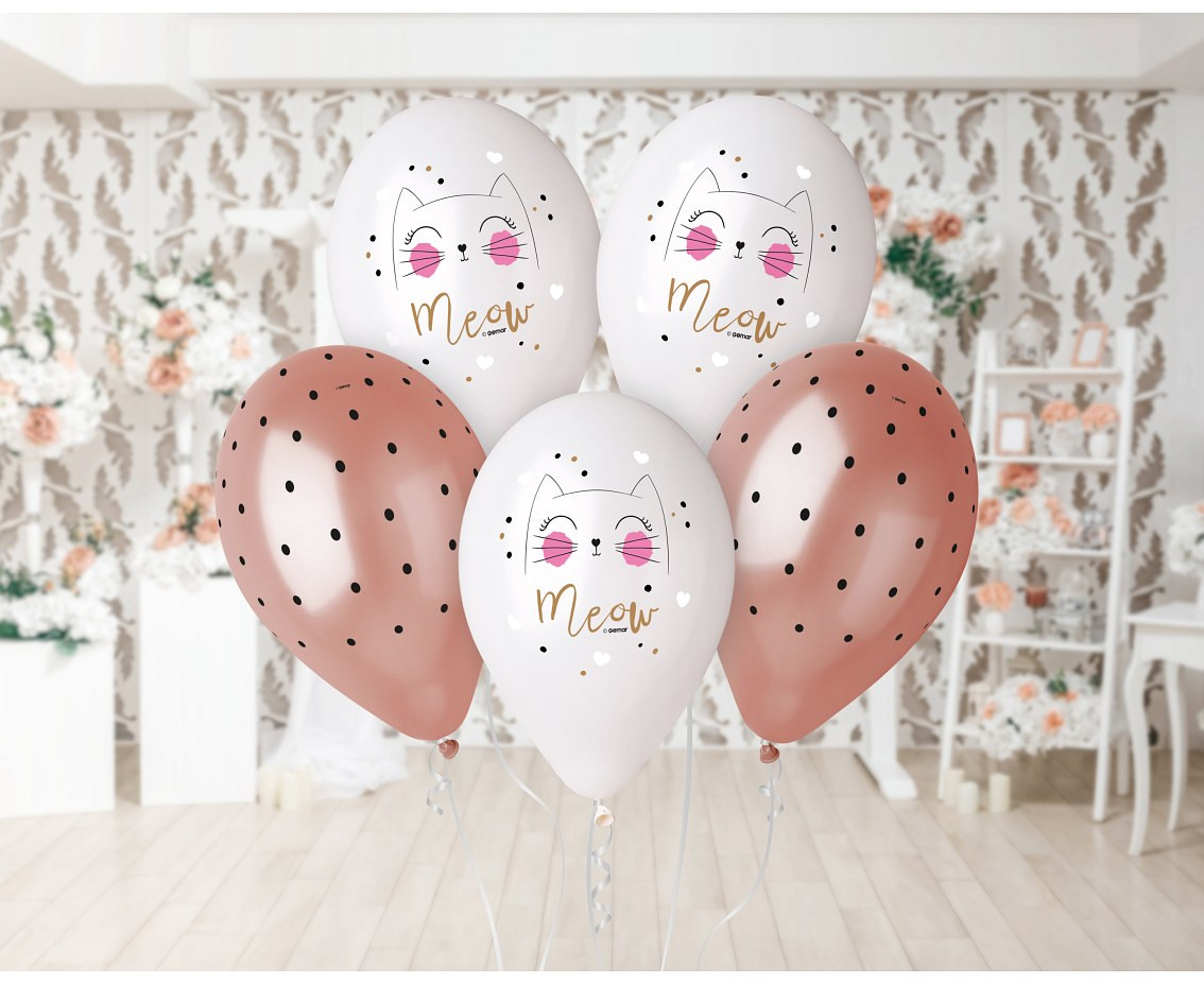 Balloons Gemar 13", premium helium cat, metallic, 5pcs