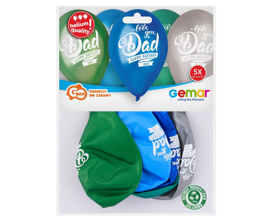 Balloons Gemar 12", premium helium father''''s day, metallic, 5pcs EOL