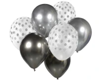 Balloon bouquet B&C Silver & Graphite, 7 pcs