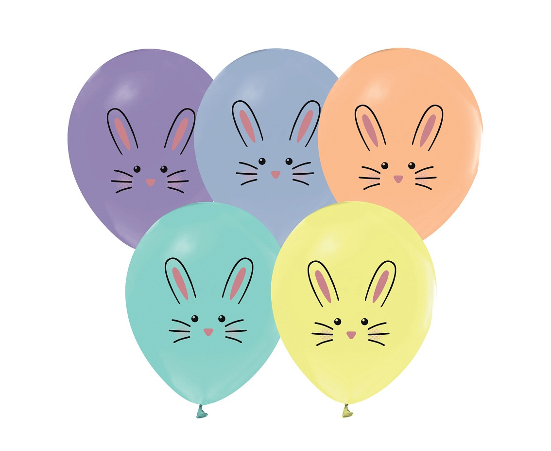 Balloons Rabbits, 12" / 5 pcs.