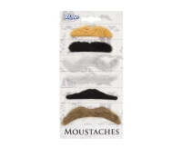 Moustaches set Natural, 6 pcs