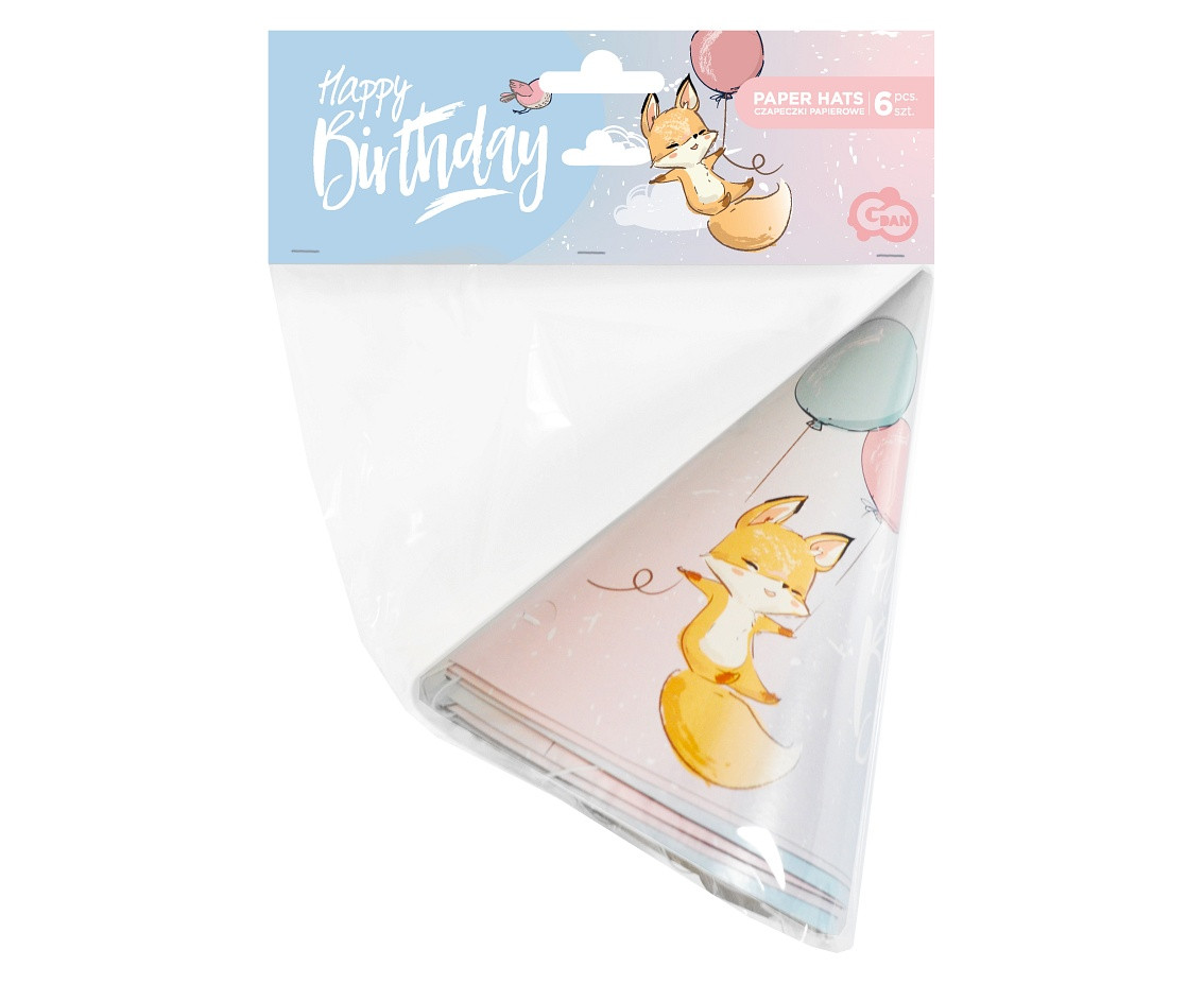 Paper hats HB Fox, 6 pcs. EOL