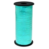 Holographic ribbon, turquoise, 100y (92 m) EOL