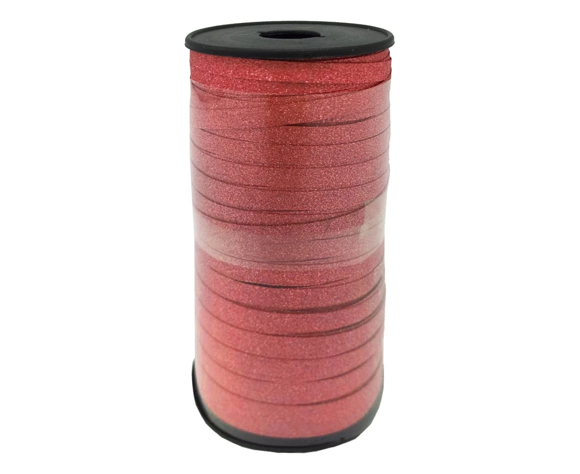 Glitter deco ribbon, red, 100y (92 m) EOL