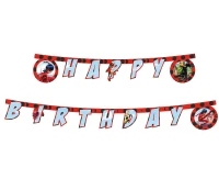 Happy Birthday banner Miraculous, 230 cm EOL