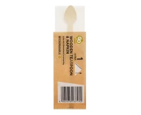 Eco-friendly collection - wooden tea spoon with napkin, 1 set EOL
