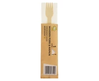 Eco-friendly collection - wooden fork with napkin,1 set EOL