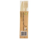 Eco-friendly collection - wooden knife & fork with napkin, 1 set EOL