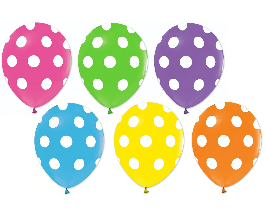 Balloons B&C 12", dots pastel mix, 50pcs