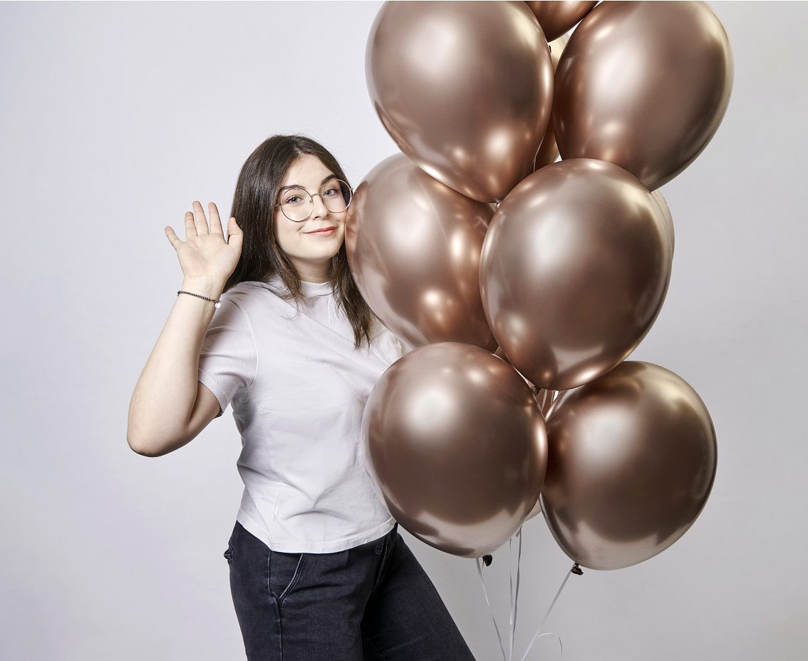 Balloons Gemar 13", shiny rose gold, 50pcs