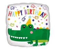 Foil balloon 18" SQR - Gator Happy Birthday EOL