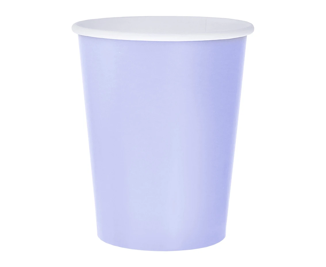 Paper cups solid colour lavender, 270 ml / 14 pcs.