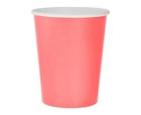 Paper cups solid colour pink, 270 ml / 14 pcs. (plastic-free) EOL
