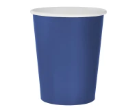 Paper cups solid colour blue, 270 ml / 14 pcs. (plastic-free) EOL