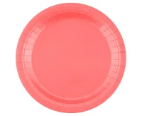 Paper plates solid colour pink, 23 cm / 14 pcs. EOL