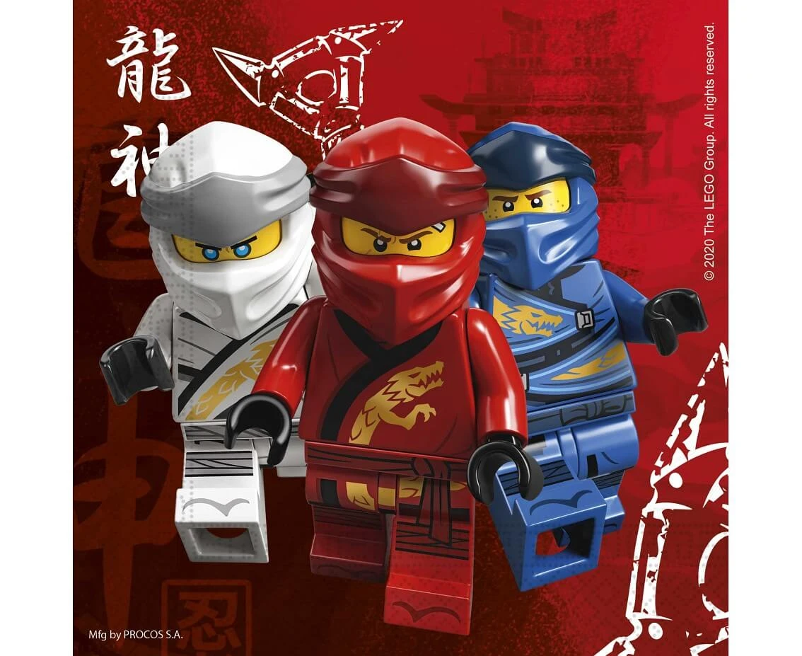 Lego Ninjago paper napkins, 33x33 cm, 20 pcs EOL