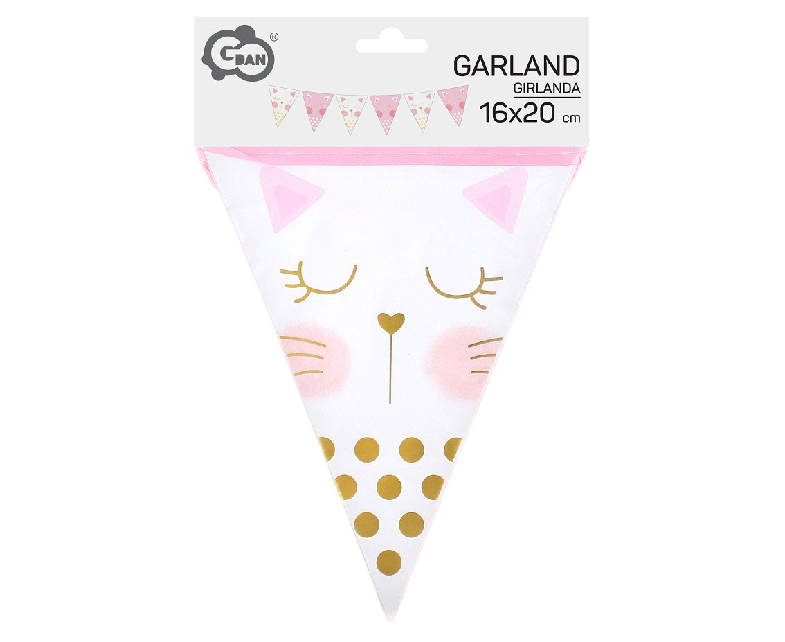 Flag banner Cat, 16 x 20 cm, 8 flags