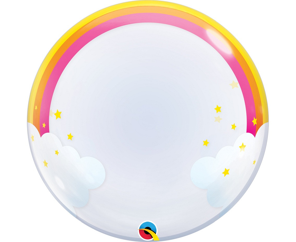 Foil balloons 24" QL Bubble Deco Rainbow Cloud EOL