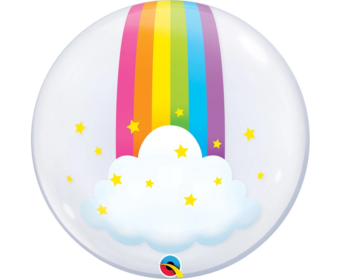 Foil balloons 24" QL Bubble Deco Rainbow Cloud EOL
