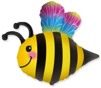 Foil balloon 24" FX - Cheerful bee,  unpacked (flat)