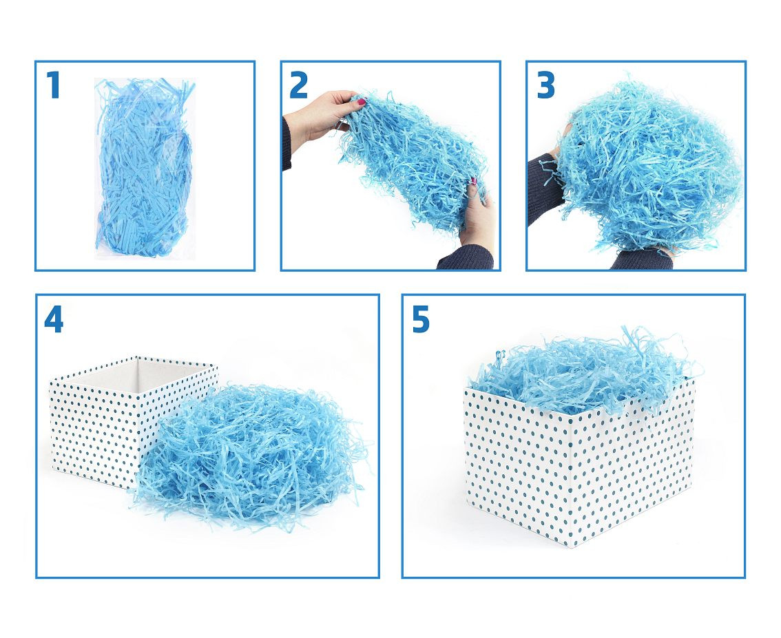 Tissue paper shred deco 30g, white