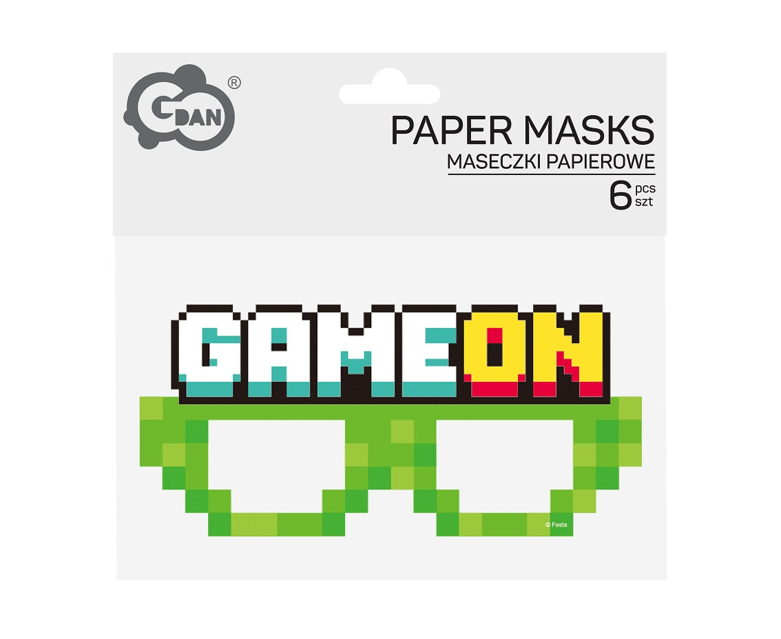 Paper masks Game On, 6 pcs.