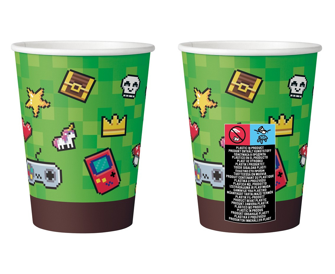 Paper cups Game On, 250 ml, 6 pcs.