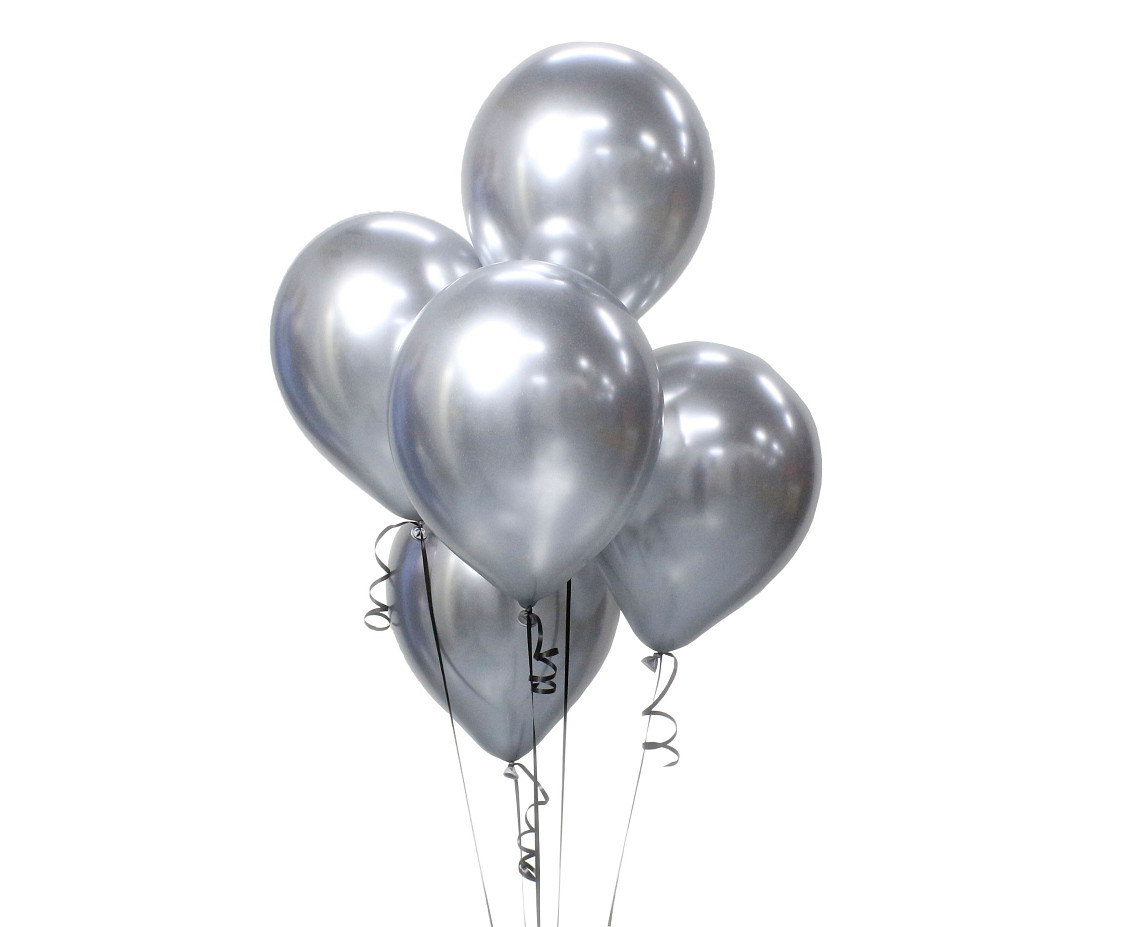 Balloons B&C 10", platinum silver, 5pcs