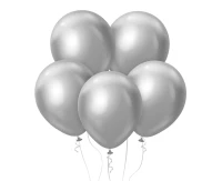 Balloons B&C 10", platinum silver, 5pcs