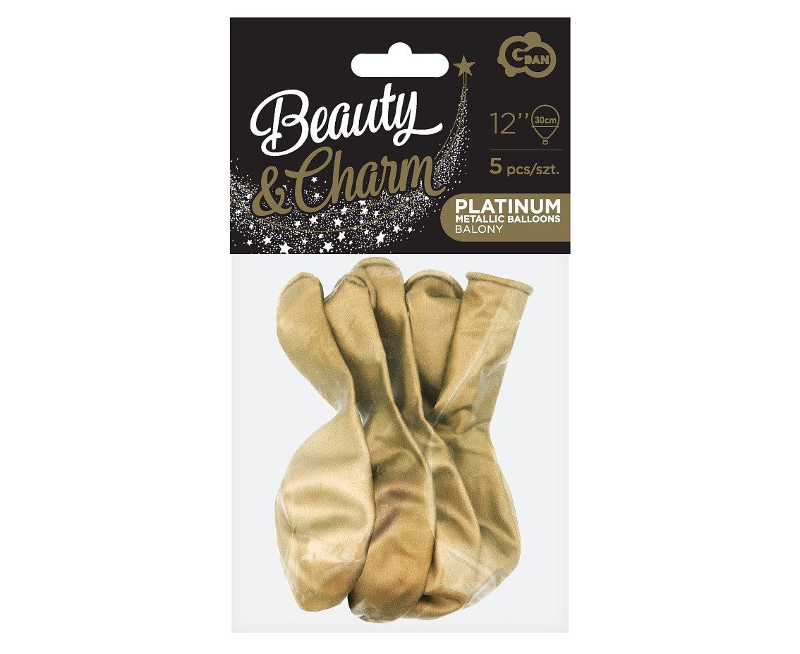 Balloons B&C 10", platinum gold, 5pcs