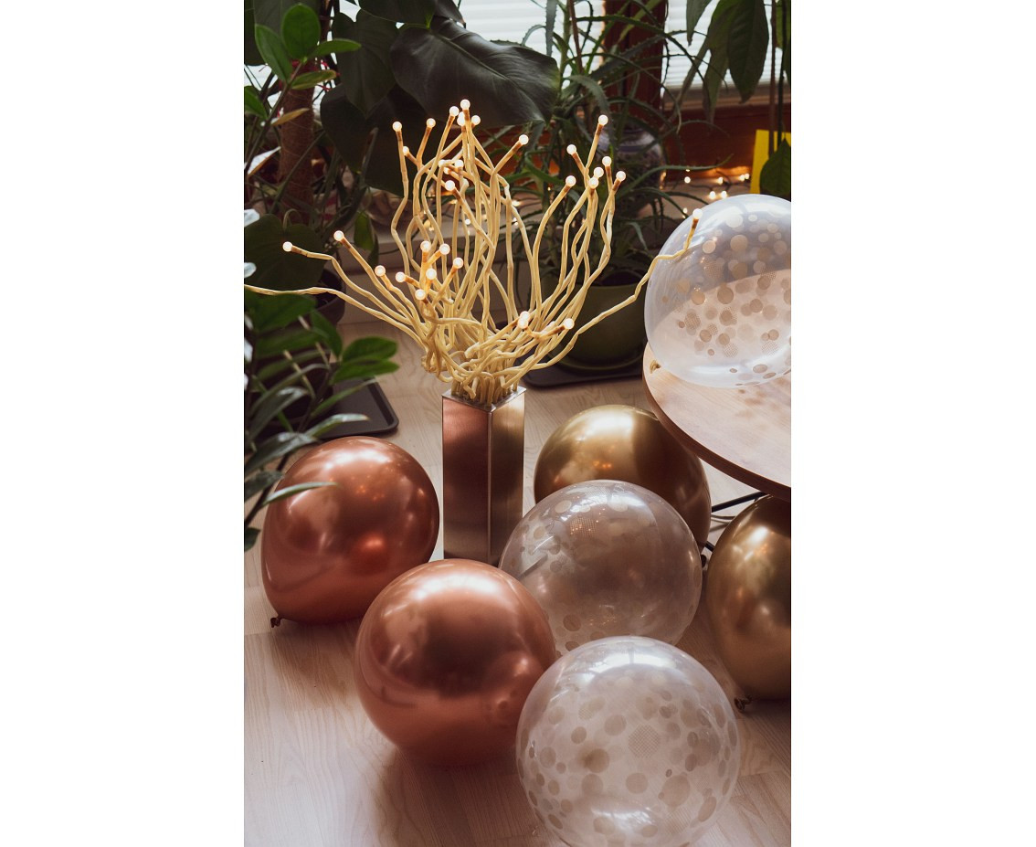 Balloon bouquet B&C, gold - copper, 7 pcs
