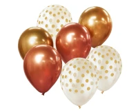 Balloon bouquet B&C, gold - copper, 7 pcs