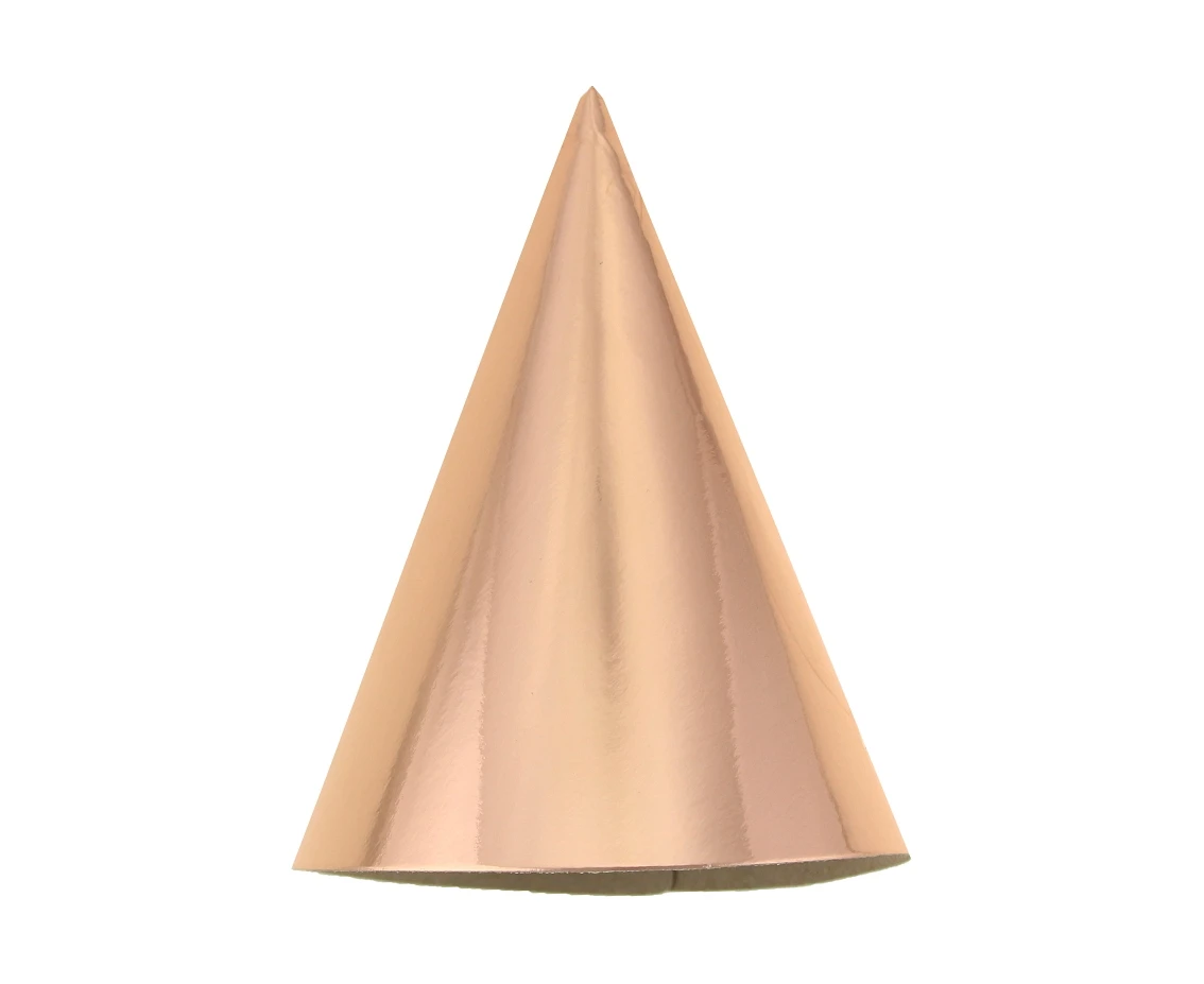 Party hats B&C, metallic rose gold, 5 pcs