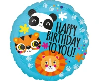 Foil balloon 18" CIR Birthday Animals EOL