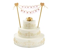 Paper cake decoration W&C Just Married, 25 cm EOL