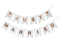 Paper_GD garland W&C Just Married, 300 cm, DIY, flag''s hight 18 cm EOL
