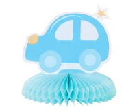 Paper centerpiece B&G Baby Boy - Car, light blue, 14 cm