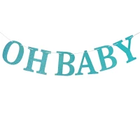 Glitter_GD paper garland B&G Oh Baby, light blue, DIY, 300 cm