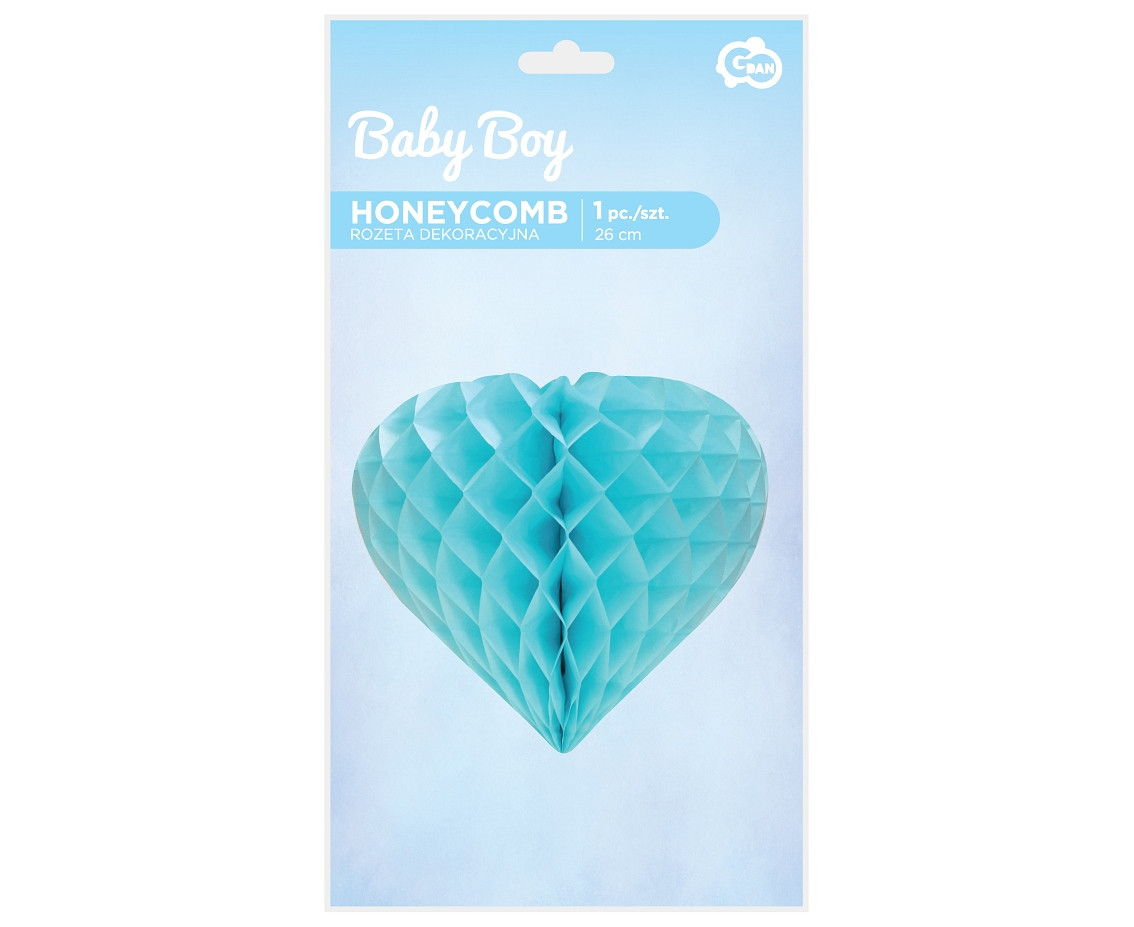 B&G Heart paper decoration, light blue, 26 cm