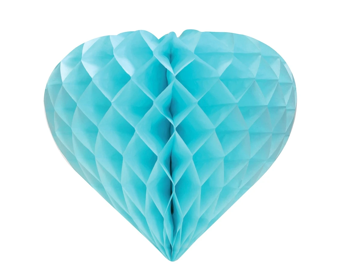 B&G Heart paper decoration, light blue, 26 cm