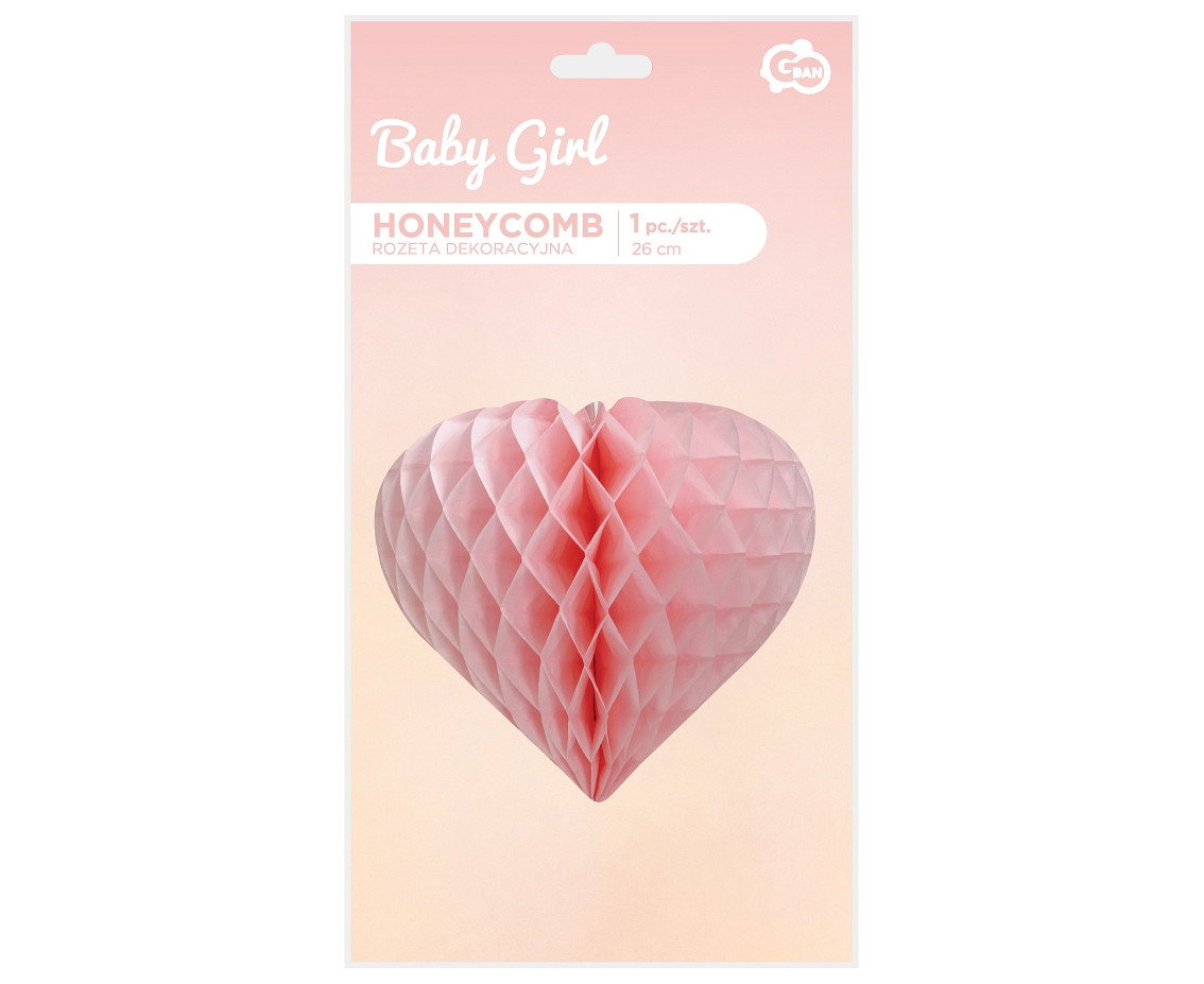B&G Heart paper decoration, light pink, 26 cm