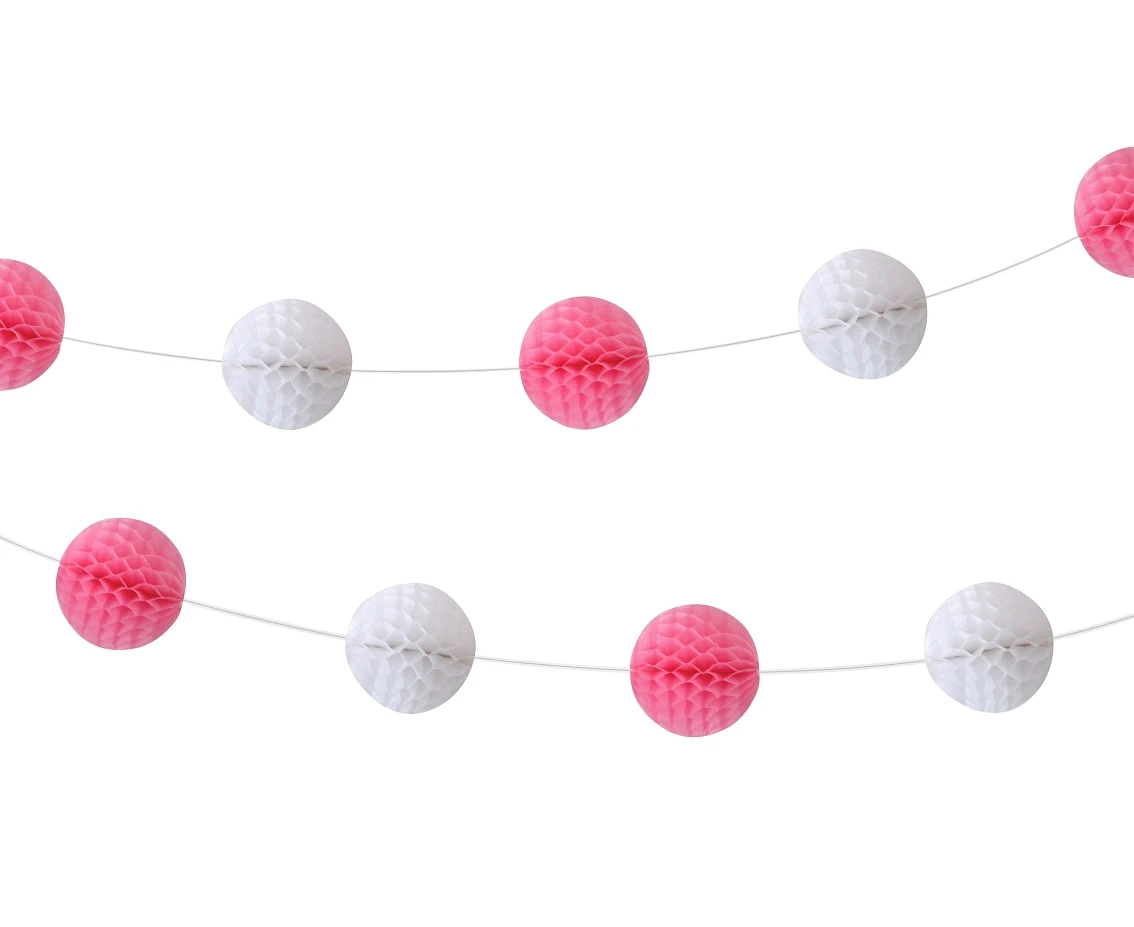 Pom Pom garland B&G Baby Girl, light pink, 250 cm