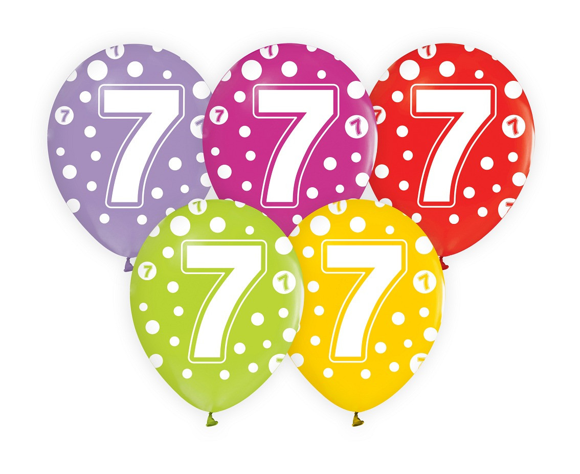 Ballon with digit 7, 12" / 5 pcs.