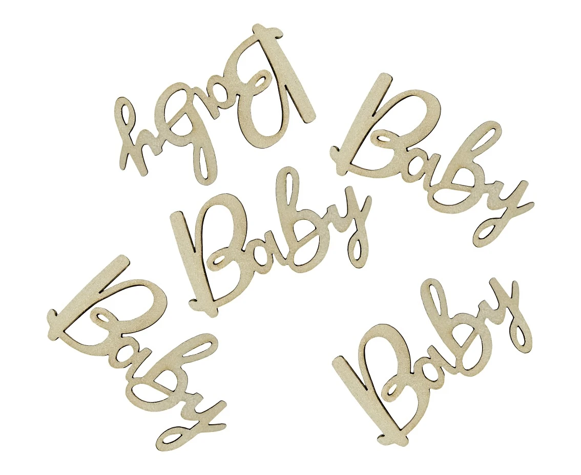 Wooden confetti Baby, 6 x 3 cm, 18 pcs.EOL