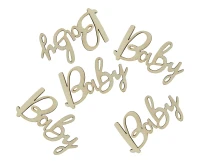 Wooden confetti Baby, 6 x 3 cm, 18 pcs.EOL