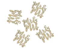 Wooden confetti Mr&Mrs, 4 x 4 cm EOL