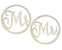 Wooden decoration Mr & Mrs, 42 cm, 2 pcs. EOL